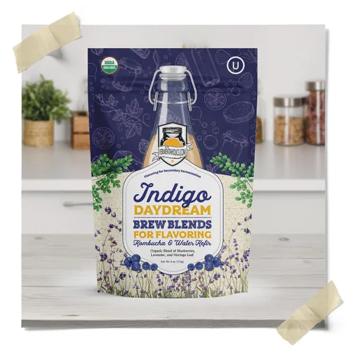 Miniatura 4 de Indigo Daydream Brew Blend – 4 onzas – Sabor de lavanda y arándanos para kombucha y kéfir de agua – Añade notas florales suaves y dulzura de bayas a