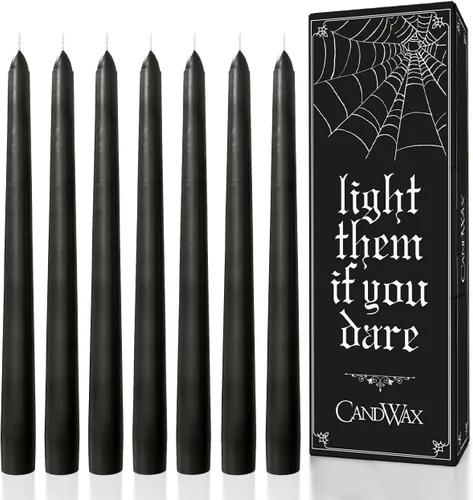 Miniatura 27 de CANDWAX Paquete de 12 velas cónicas rojas – Velas rectas sin goteo de combustión lenta sin perfume de 12 pulgadas – Ideal para mesa de comedor – Rojo
