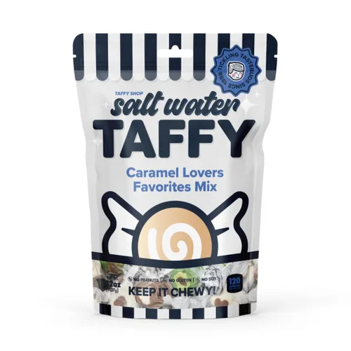 Taffy Shop, Favoritos de los Amantes del Caramelo, Caramelo de Agua Salada – Surtido de Caramelos Gourmet Blandos y Masticables, Paquete de