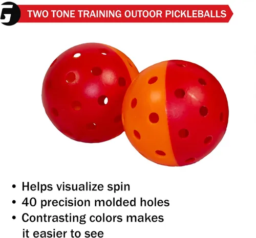 Miniatura 4 de Gamma Bolas de pickleball de entrenamiento de dos tonos, pelotas de pickleball de alta visibilidad para exteriores, ideales para todos los niveles