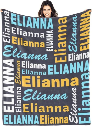Miniatura 36 de Manta personalizada con nombre, manta personalizada con nombre, manta personalizada para adultos, niños y bebés, manta personalizada con monograma