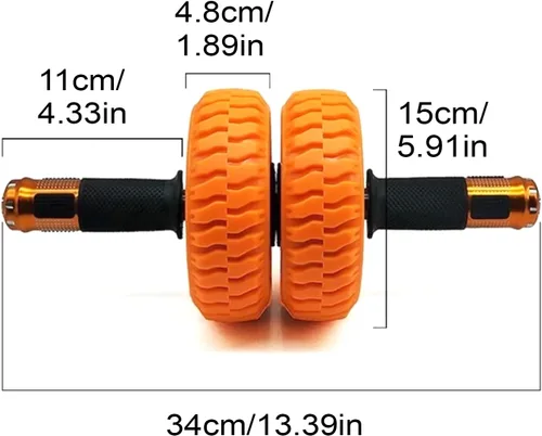Miniatura 2 de Rueda de rodillo abdominal, rueda de ejercicio de entrenamiento de fuerza de 6 pulgadas para hombres, mujeres y principiantes, equipo de fitness