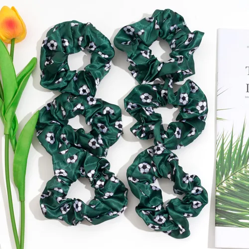 Miniatura 3 de 12 PCS Soccer Hair Scrunchies Cheeleader Satin Scrunchies Soccer Hair Accessories for Girls, Women, Player Team