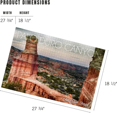 Miniatura 6 de Lantern Press Rompecabezas de 1000 piezas, Amarillo, Texas, Palo Duro Canyon, Faro