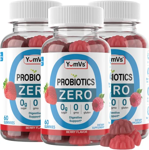 Miniatura 9 de YUM-V'S Gomitas probióticas sin azúcar - Probióticos para hombres y mujeres para ayudar a apoyar la función digestiva - Probiótico para adultos