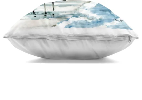 Miniatura 2 de Stupell Industries Paul Brent - Almohada de interior con diseño de "Three Sandpipers Ocean Shoreline Coast", de 18 x 18 pulgadas, fácil de colgar
