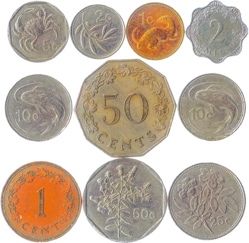 Malta 10 Monedas Mixtas | Moneda Maltesa | Mils | Céntimos | Desde 1972