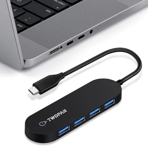 Miniatura 7 de TWOPAN Hub USB 3.0 de 4 puertos, adaptador multipuerto USB ultra delgado para laptop, escritorio, Mac, Surface Pro, XPS, mouse, teclado, unidad