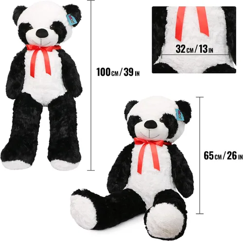 Miniatura 9 de Joyfay Oso de panda gigante de 39 pulgadas, peluche grande de 3 pies de alto, adorable y lindo panda de peluche de 39.4 in