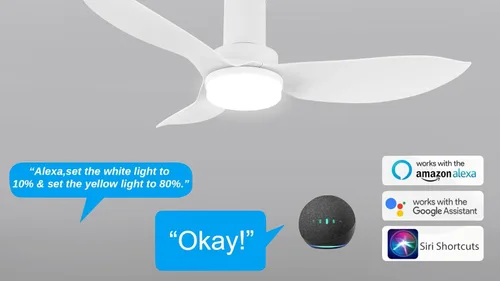 Miniatura 5 de CEME Ventilador de techo de perfil bajo de 36 pulgadas con luz y control remoto, pequeño motor de CC de 10 velocidades, aplicación de trabajo