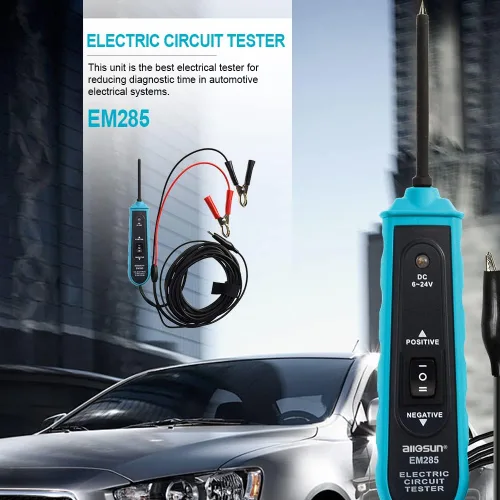 Miniatura 5 de allsun Probador profesional de circuitos automotrices, buscador de cortocircuitos con alarma de zumbador y luz LED, sonda detector de potencia