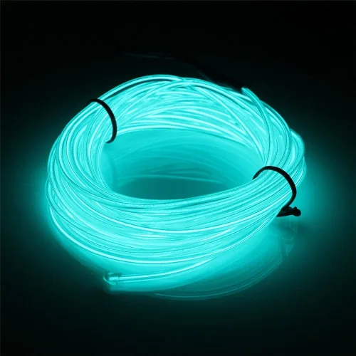 Miniatura 19 de JIGUOOR - Tira de luces de neón brillantes con cable EL y paquete de baterías, de 9.8 pies, 360 ° de iluminación, para bricolaje, festivales, Azul