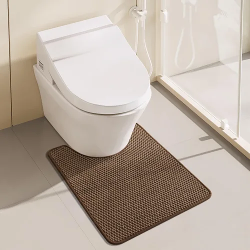 Miniatura 14 de BULULOM Alfombras de baño de chenilla, antideslizantes, absorbentes, de secado rápido, delgadas, lavables, para suelo de baño, ducha, fregadero
