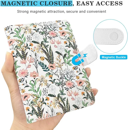 Miniatura 5 de Soporte para pasaporte para viaje, funda de cuero con bloqueo RFID, combo con ranura para tarjeta de crédito y ranura para tarjeta de embarque