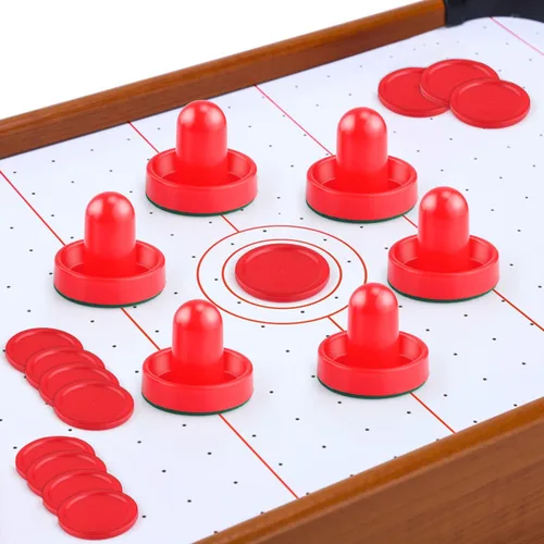 Miniatura 5 de 3 juegos de mini discos y paletas de hockey de aire de 2.362 in, empujadores de hockey de aire, paletas, remos rojos, accesorios de repuesto