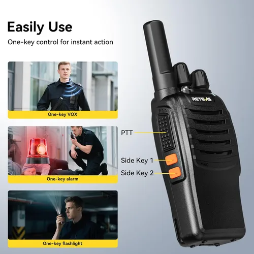 Miniatura 5 de Retevis H-777 Walkie Talkies para adultos, radio de 2 vías de largo alcance con auriculares, cargador de múltiples bandas de 10 vías, radios