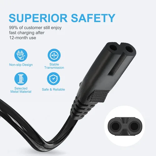 Miniatura 2 de Cable de alimentación de CA de 2 clavijas compatible con JBL Bar 2.1 3.1 5.1 9.1 Soundbar Altavoz JBL PartyBox 100 110 200 300 310 710 1000 Altavoz