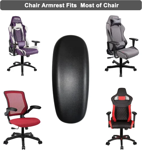 Miniatura 3 de MySit Almohadillas de Repuesto para Reposabrazos de Silla de Oficina Universales 4" o 5.5" Orificio de Montaje (Juego de 2) Negro