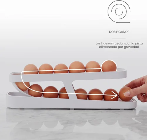Miniatura 2 de YouCopia RollDown™ Dispensador de huevos enrollable, dispensador y organizador de huevos enrollable que ahorra espacio para almacenamiento