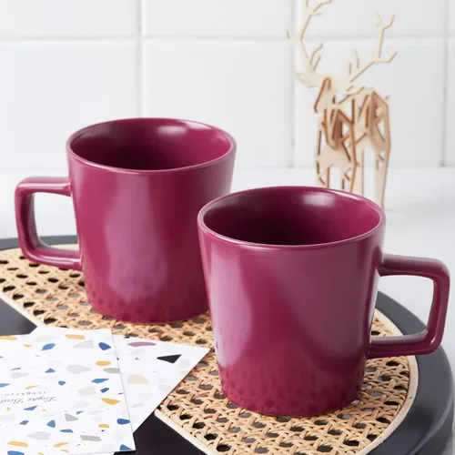 Miniatura 6 de Stone Lain Cleo Stoneware - Juego de vajilla redonda de 32 piezas, color magenta, servicio para 8, Coupé - Celina