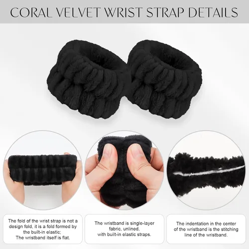 Miniatura 5 de CAVETEE Set de 3 Vinchas Lindas - Vincha Elástica Cosmética, Pulsera para Mujeres, Cuidado de la Piel, Ducha