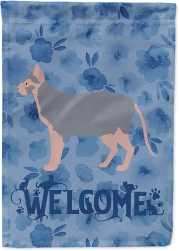 Miniatura 179 de Caroline's Treasures CK4813CHF - Bandera de bienvenida con gato abisinio azul, manga grande, para porche, para colgar en la pared, poliéster