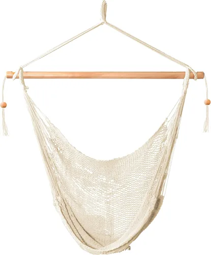 Miniatura 15 de Bliss Hammocks BHC-412FR - Silla hamaca con flecos de cuerda de isla de 40 pulgadas con herrrajes para colgar y barra separadora, para usar al aire