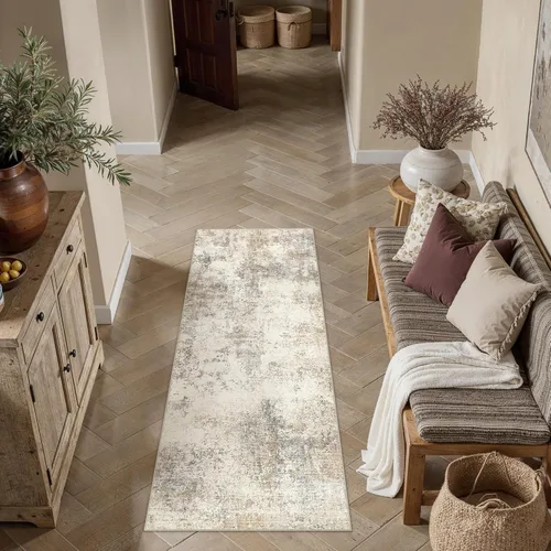 Miniatura 32 de HUGEAR Alfombra de entrada de 2 x 3 pulgadas, color beige, lavable a máquina, alfombra abstracta para puerta de entrada, alfombra