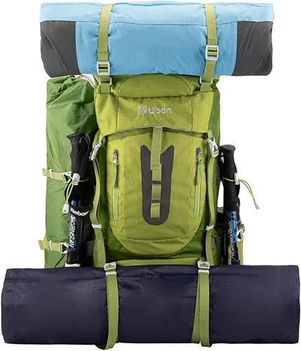 Miniatura 2 de Ubon Mochila de senderismo con marco interno de 50/60 L, mochila de camping para hombres y mujeres con cubierta de lluvia