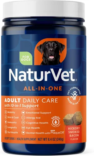 Miniatura 8 de NaturVet Suplemento Todo en Uno para Perros - para el Apoyo de las Articulaciones, Digestión, Cuidado de la Piel y el Pelaje – Multivitamínico