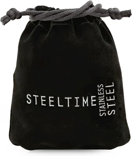 Miniatura 6 de Steeltime Pendientes de acero inoxidable chapados en oro de 18 quilates