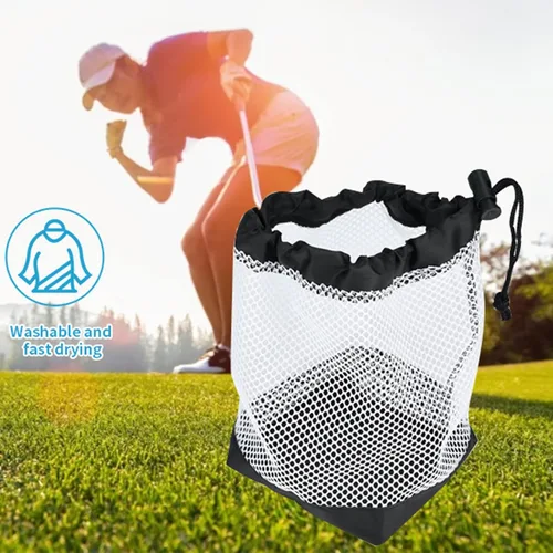 Miniatura 2 de Fydun Bolsa para sostener, bolsa de malla de nylon con cordón de 36 bolas titular de almacenamiento de red accesorio