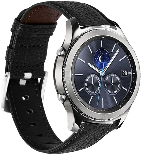 Correas de reloj de 0.866 in de piel auténtica compatibles con Samsung Galaxy Watch 3 1.772 in/Galaxy Watch 1.811 in/Gear S3 Frontier/Classic