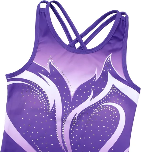 Miniatura 35 de MODAFANS Leotardos de gimnasia para niñas brillantes para bailar ballet, pantalones cortos con espalda cruzada