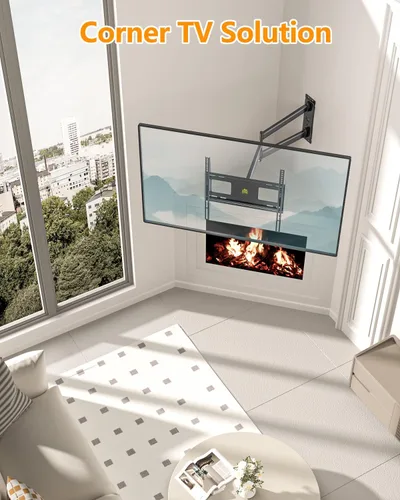 Miniatura 3 de FORGING MOUNT - Soporte de pared para TV de esquina con brazo largo para televisores de 26" a 65" - Fácil de instalar, diseño de un solo soporte