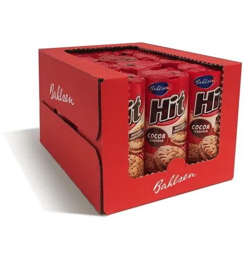 Bahlsen Hit Galletas sándwich rellenas de chocolate (paquete de 12) – Galletas doradas crujientes rellenas de crema de cacao – 12 cajas