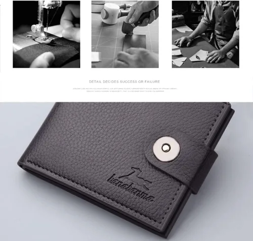 Miniatura 39 de Cartera delgada para hombre con monedero, cartera minimalista con cremallera, carteras plegables para hombre con tarjetero de crédito, cartera