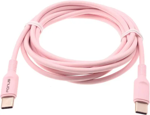Miniatura 2 de Cable PD USB-C a tipo C rosa de 6 pies, cable de carga rápida para Galaxy A72, A52, A42, A32, A12 - Sincronización de cable de alimentación [C a C]