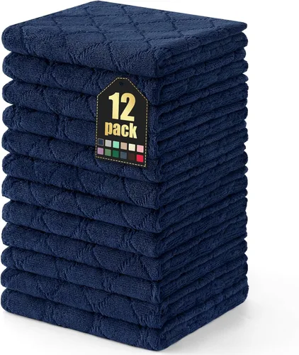Miniatura 87 de Homaxy - Paquete de 12 trapos de cocina (10 x 10 pulgadas, morado), de terciopelo coral, supersuaves y absorbentes, de secado rápido, paño