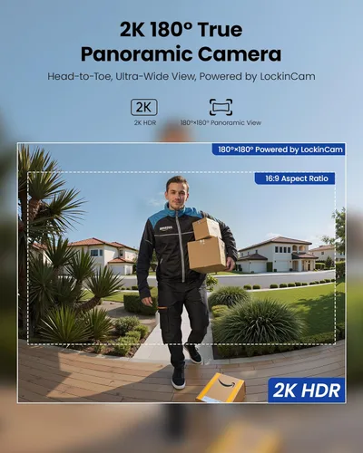 Miniatura 5 de Lockin Veno Plus - Cerradura inteligente todo en uno para puerta delantera - Entrada sin llave de vena de palma y huellas dactilares - Cámara ultra