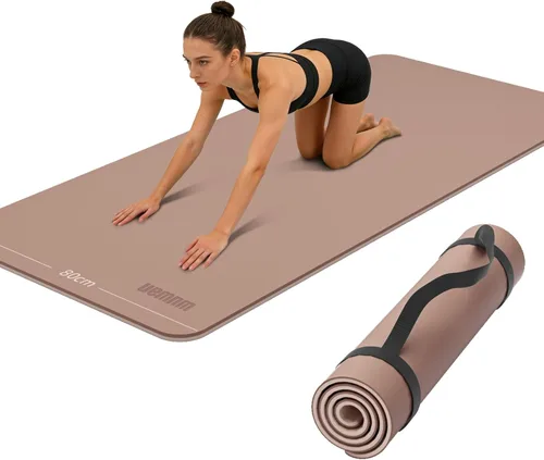 Miniatura 10 de Tapete de yoga ancho de 31.5 in, antideslizante, extra grueso, de 1/3 pulgadas, material TPE de alta resistencia, esterillas de yoga caliente