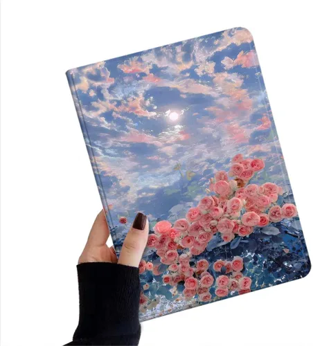 Miniatura 25 de kaidisen Funda de flores compatible con iPad de 9.7 pulgadas, 6ª y 5ª generación, iPad Air/Air 2, diseño de flores, ilustración floral con soporte