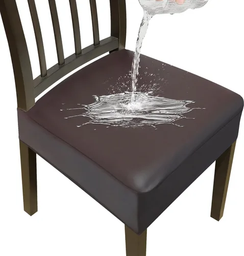 Miniatura 15 de Juego de 4 fundas elásticas para sillas de comedor, fundas para sillas de comedor, fundas para sillas de cocina, fundas de asiento extraíbles y Beige