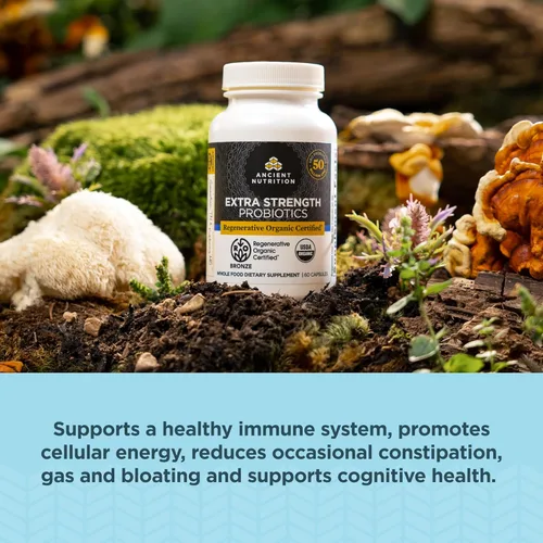 Miniatura 2 de Ancient Nutrition Probióticos regenerativos orgánicos certificados, probióticos extra fuertes, para una digestión saludable y apoyo a la función