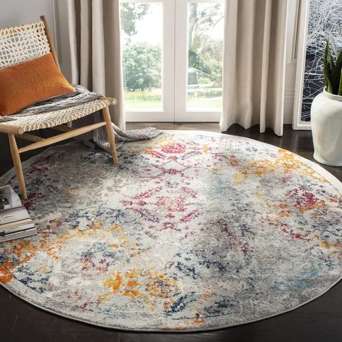 Miniatura 11 de SAFAVIEH Madison Collection - Alfombra de pasillo de 2 pies 3 pulgadas x 8 pies, color marfil y azul, diseño bohemio chic envejecido, no desprende