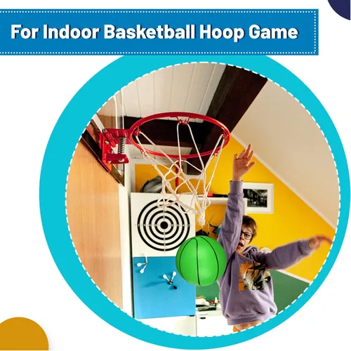 Miniatura 4 de Umnodobn Mini baloncesto de PVC de 6 pulgadas para mini aros de interior, repuesto de goma suave de 6 pulgadas para aros de puerta, ideal