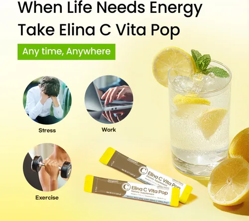Miniatura 8 de DONGKOOK Vita Pop - Polvo coreano de vitamina C de 2,000 mg sin azúcar, vitamina D y barra de biotina, bebida de limonada, suplementos de vitamina