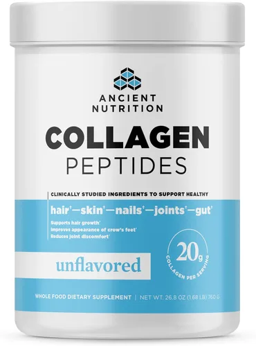 Ancient Nutrition - Péptidos de colágeno hidrolizado en polvo, sin sabor, ayuda a tener la piel, articulaciones, intestino saludables, apto para