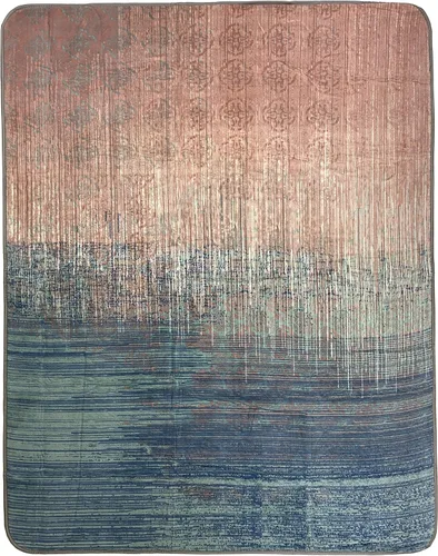 Blanket Area Rug Collection - Alfombras de color liso con parte trasera de goma antideslizante (azul, 5 x 7 pulgadas (4 pies 11 pies x 6 pies 9