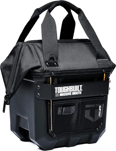 Miniatura 5 de ToughBuilt ClipTech Series - Bolsa de herramientas de boca masiva de 12 pulgadas, diseño de cuerpo duro de apertura amplia con 25 bolsillos, base